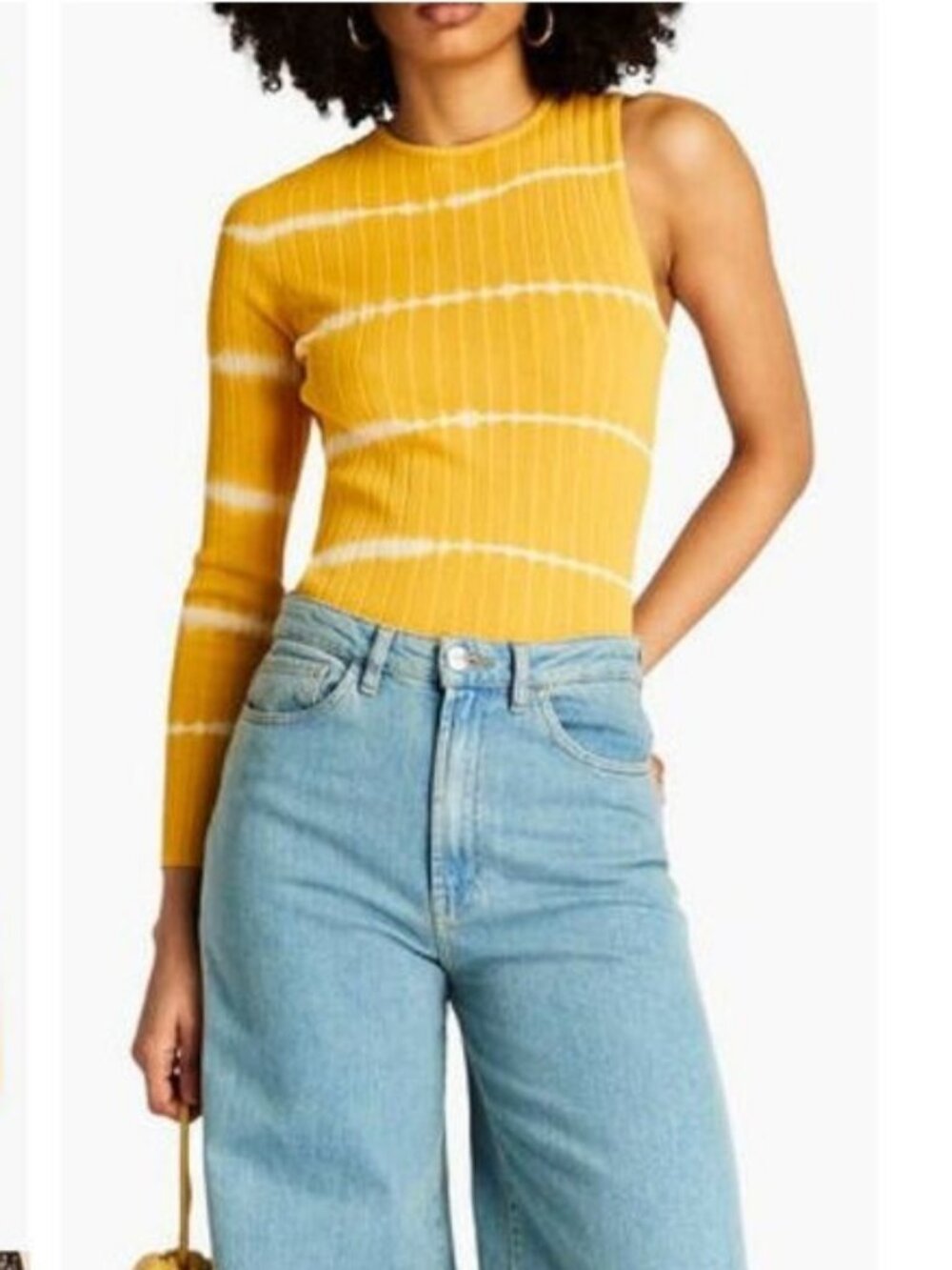 Sandro Bali Ribbed Tie-Dye Yellow Top
